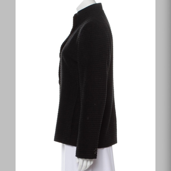 Akris Punto Stand Collar Ribbed Jacket Gray Size 8 - Picture 2 of 15